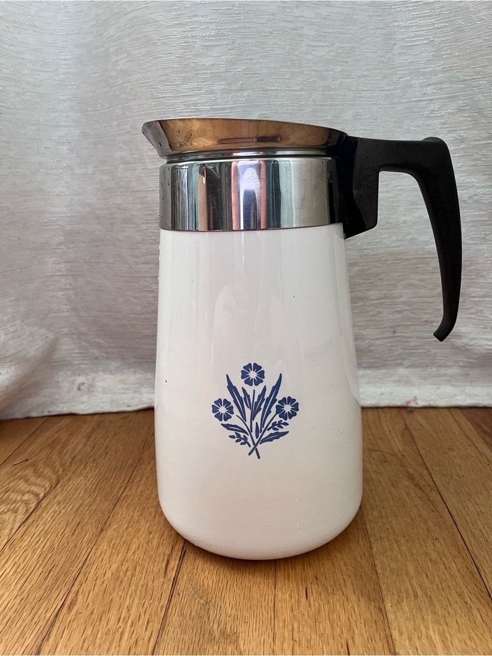Vintage Corning Ware Blue Cornflower 9 Cup Percolator Coffee Pot Retro *NOTE!